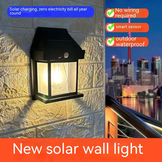 Lámpara Solar de Pared para Jardín con Sensor de Movimiento - Resistente al Agua