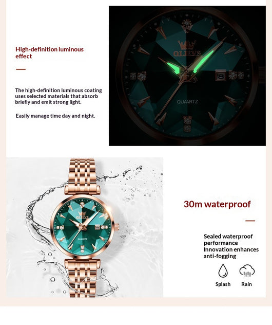 Reloj de Cuarzo para Mujer Diseño Geométrico Rombo - Image 12