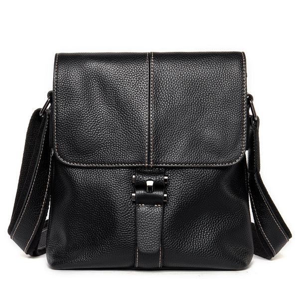 Bolsa de Cuero Genuino Grande para Hombre con Capacidad Expandible