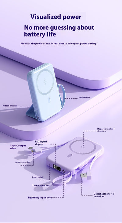 Banco de Energía Inalámbrico Plegable con Soporte Magnético de Gran Capacidad - Image 13