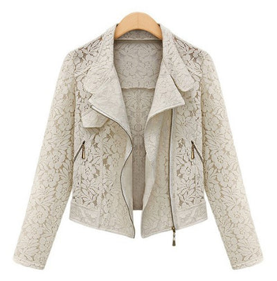 Cardigan de Encaje Calado Corto Versátil para Mujer - Image 8