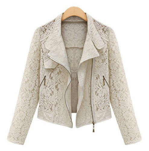 Cardigan de Encaje Calado Corto Versátil para Mujer - Image 8