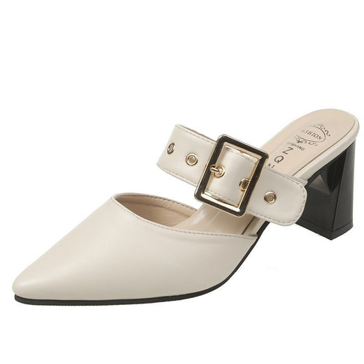 Sandalias Mujer Tacón Grueso Medio con Hebilla de Moda - Image 11