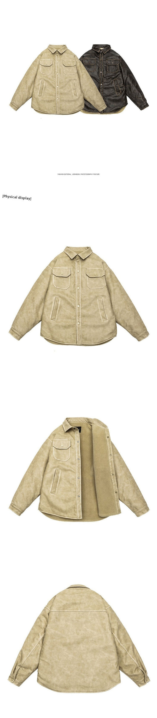 Abrigo Acolchado Retro de PU con Forro Térmico - Image 3