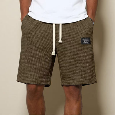 Shorts Casuales para Hombre con Tejido Waffle y Bordado - Image 10
