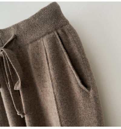 Pantalones de Lana Pura Cintura Alta Invierno - Harem Rectos Abrigados - Image 8