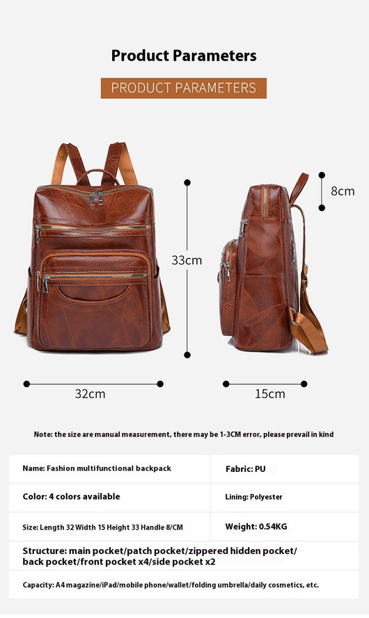 Mochila de Cuero PU para Mujer de Gran Capacidad - Image 9