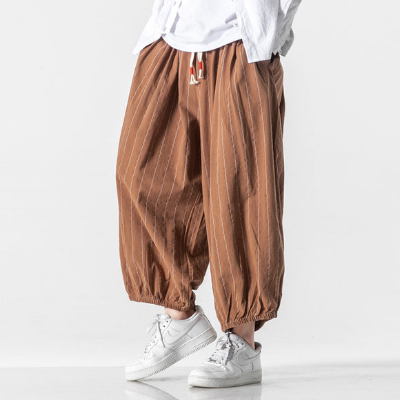 Pantalones Casuales Hombre Estilo Chino en Algodón y Lino