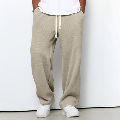Pantalones Athleisure de Pierna Ancha y Tejido Waffle para Hombre - Image 11