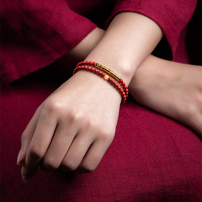 Pulsera de Canela Natural Roja Minimalista