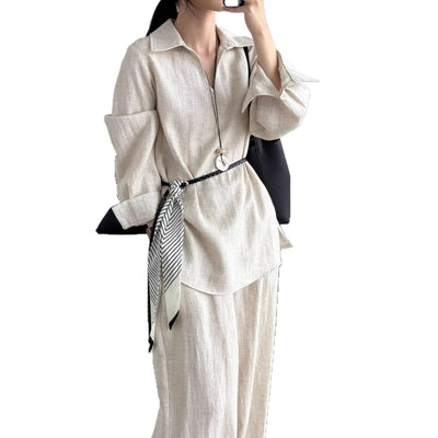 Conjunto de Blusa Casual y Pantalón Ancho con Cintura Elástica - Image 5