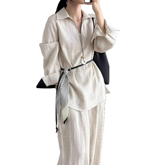 Conjunto de Blusa Casual y Pantalón Ancho con Cintura Elástica - Image 5