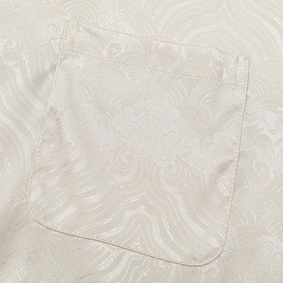 Camisa Manga Corta Jacquard Floral Tono Liso - Image 4