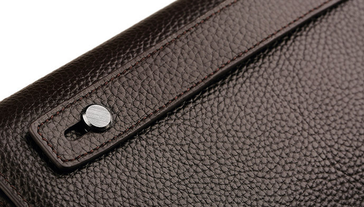 Cartera de Cuero Genuino para Hombre con Cierre de Combinación - Image 9