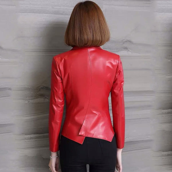 Chaqueta de Cuero de Oveja para Motociclista - Corte Moderno