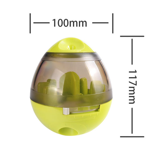 Pink and clear egg-shaped pet food dispenser with internal baffles, designed for slow feeding. - Image 13