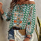 Blusa Floral con Volantes y Nudo Frontal para Mujer
