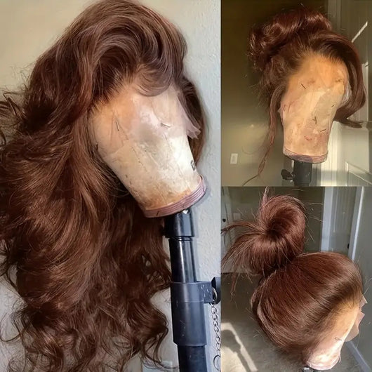 Peluca Larga Ondulada Marrón - Cobertura Completa de Cabello Rizado - Image 15