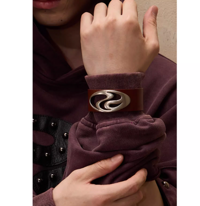 Pulsera de Cuero Calada con Símbolo Soul Human Meta - Image 3