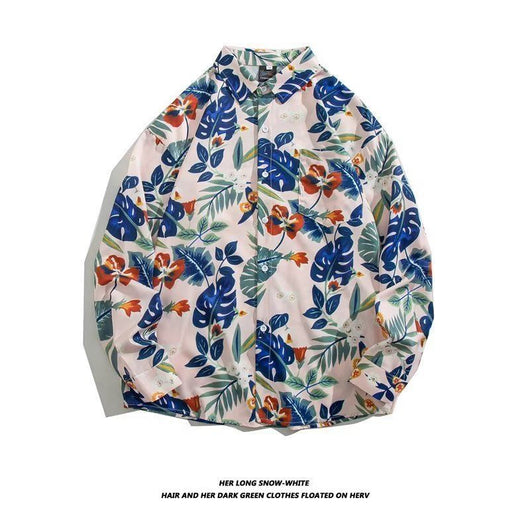 Camisa Retro Holgada Estilo Hong Kong con Estampado de Manga Larga para Hombre - Image 23
