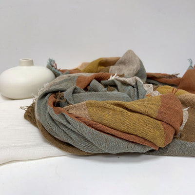 Pañuelo de Algodón y Lino a Rayas - Chal Suave para Mujer - Image 20
