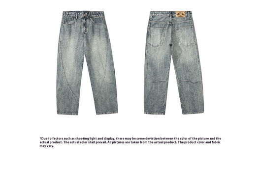 Jeans Sueltos Retro Desgastados de Pierna Ancha para Hombre - Image 8