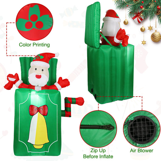 Campana Navideña Inflable con Caja de Regalos - Image 3