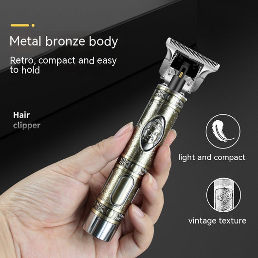 Cortadora de Cabello Profesional Retro con Grabado - Máquina de Afeitar Eléctrica de Precisión - Image 2