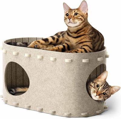 Casa Cueva para Gatos con Túnel Plegable y Resistente a Arañazos - Image 2