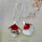 Alloy Orchid Long Crystal Earrings Rojo
