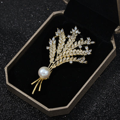 Broche de Diseño Exclusivo con Perla y Circón para Mujer - Image 5