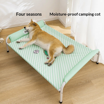Cama de Camping para Perros Medianos y Grandes con Diseño de Rayas Divertidas