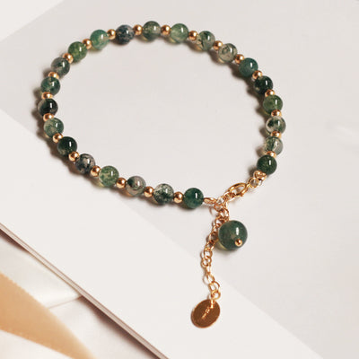 Pulsera de Ágata Verde con Cuentas de Cuarzo para Atraer Prosperidad - Image 10
