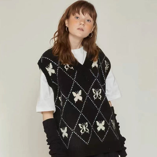 Chaleco Tejido Mujer con Diseño de Mariposa Japonés - Image 7