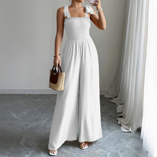 Jumpsuit Elegante de Cintura Alta con Pantalón Ancho