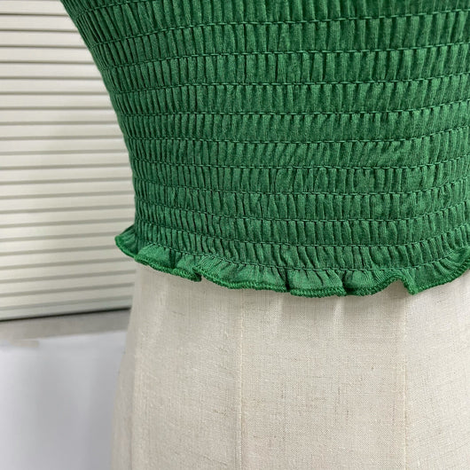 Blusa Verde Fruta Escote Asimétrico Manga Corta Ajustada - Image 13