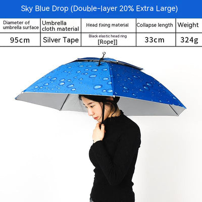 Sombrero Paraguas Doble Capa Impermeable para Pesca - Image 9