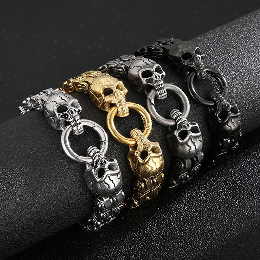 Pulsera de Acero Titanio para Hombre con Patrón de Calavera - Image 12