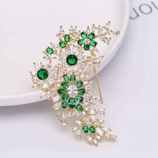 Broche Elegante para Mujer con Incrustaciones de Cobre y Circones 3A - Image 9