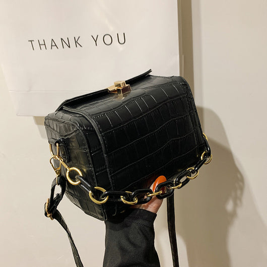 Bolso de Cadena Gruesa con Patrón de Piedra para Mujer - Image 3