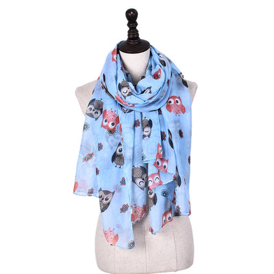 Chal Estampado con Búhos de Colores para Mujer - Image 5