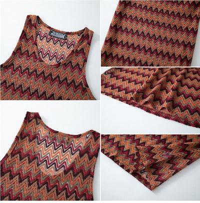 Chaleco Casual Retro para Hombre con Rayas de Contraste en Colores Degradados - Image 17