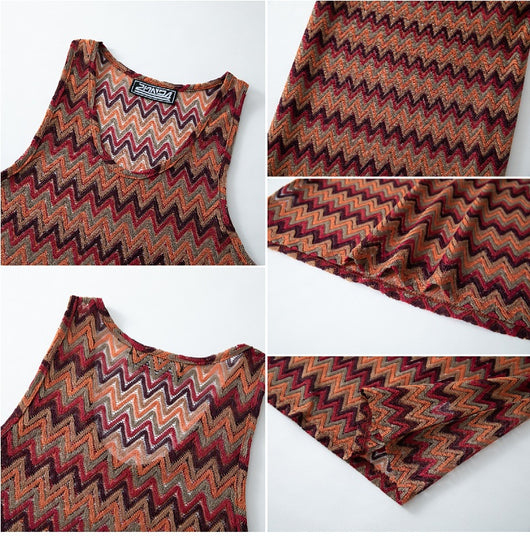 Chaleco Casual Retro para Hombre con Rayas de Contraste en Colores Degradados - Image 17