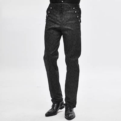 Pantalones Góticos Étnicos con Bordado de Nudo Chino para Hombre - Image 7