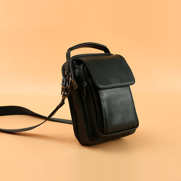 Bolsa Mensajera de Cuero Genuino Retro - Estilo Casual para Hombre