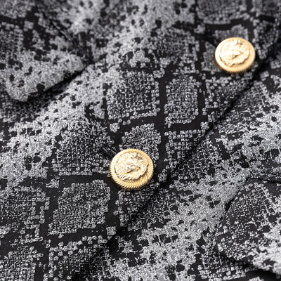Saco de Dos Botones con Patrón Jacquard Piel - Primavera Otoño - Image 4