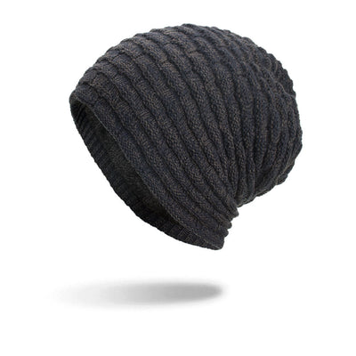 Gorro de Lana Tejido Fleece a Rayas Horizontales Multicolor para Otoño e Invierno - Image 11
