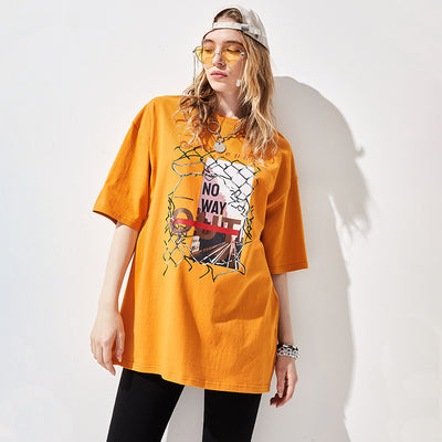 Camiseta Estampada Manga Corta Suelta Algodón Casual Estilo Europeo - Image 10