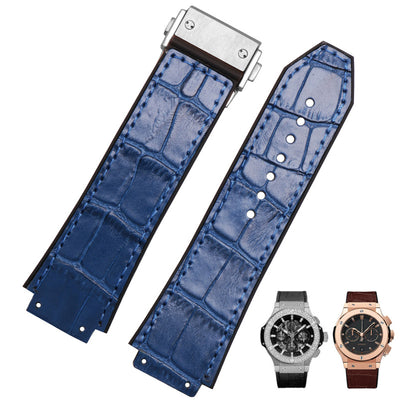 Correa de Reloj Cuero Genuino con Silicona para Hombre - Image 4