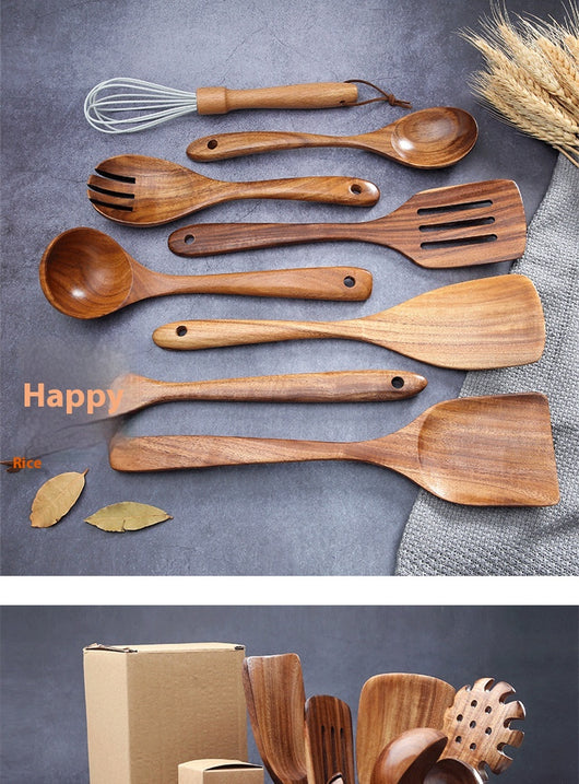 Espátula de Madera con Mango Largo Antiadherente - Utensilios de Cocina Profesionales - Image 17